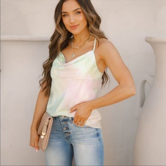 ✨Satin Tie Dye Cami✨ - Picture 1 of 6